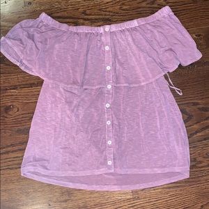 Purple AE off the shoulder top
